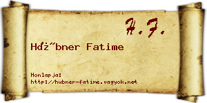 Hübner Fatime névjegykártya
